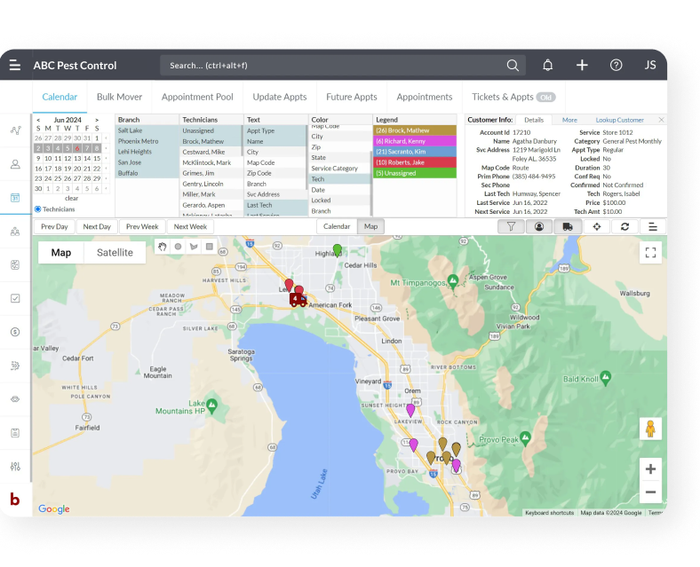 pest control software route map screenshot